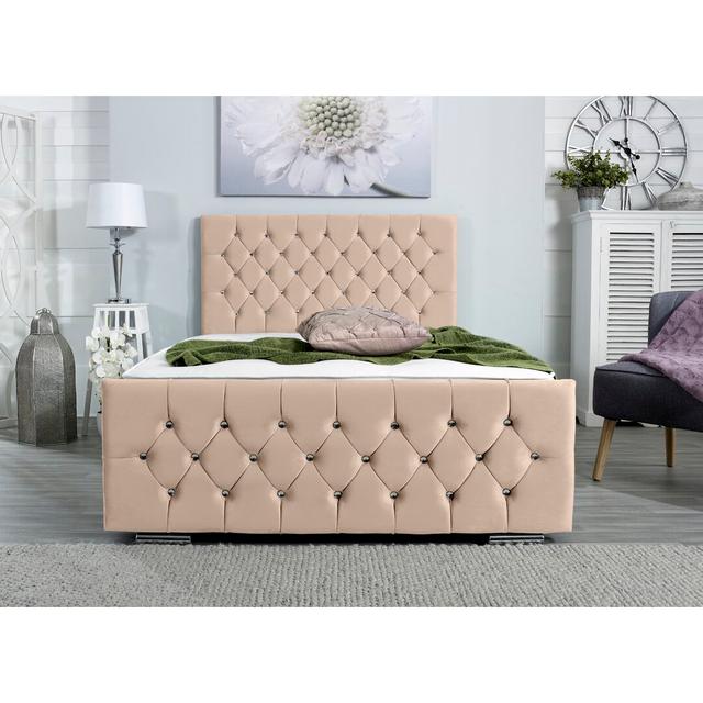 Chesser Upholstered Bed Frame Wayfair Sleep Colour: Mink, Size: Kingsize (5') on Productcaster.