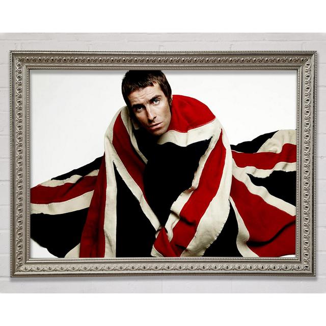 Oasis Liam Gallagher Flagge - Druck Ebern Designs Größe: 29,7 cm H x 42 cm B x 3 cm T, Format: Silver Framed Paper on Productcaster.