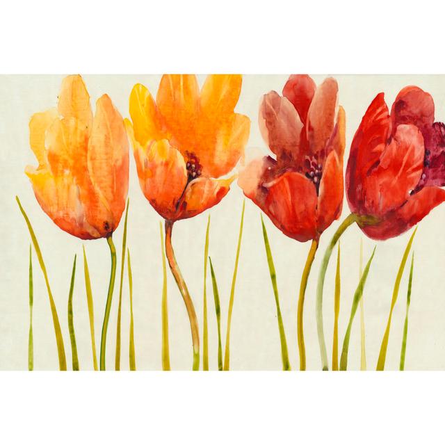 Row Of Tulips I Rosalind Wheeler Size: 81cm H x 122cm W x 3.8cm D on Productcaster.