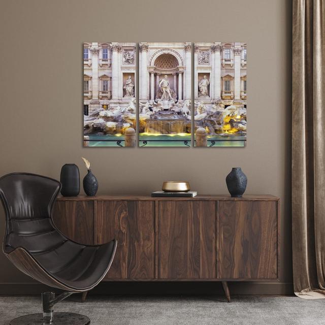 Trevi-Brunnen Rom Italien von Panoramic Images - Ohne Rahmen Leinwand Giclée auf Leinwand Ebern Designs Größe: 101,6 cm H x 152,4 cm B x 1,91 cm T on Productcaster.