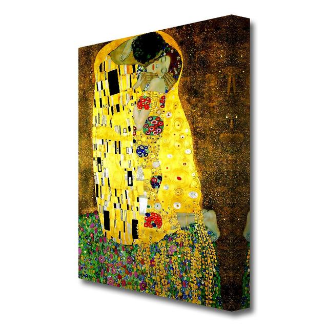 Kiss by Gustav Klimt - Wrapped Canvas Painting Print East Urban Home Size: 121.9 cm H x 81.3 cm W on Productcaster.