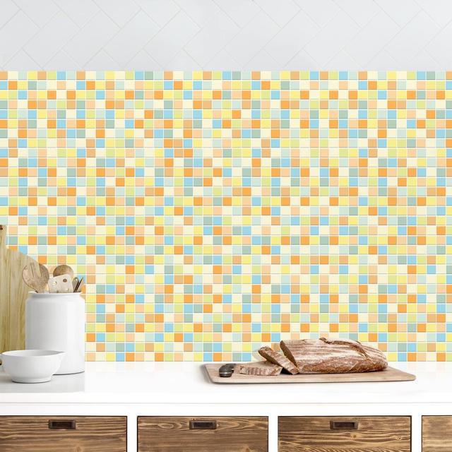 Adelae 60 x 50cm PVC Tile Ebern Designs Colour: Orange/Yellow/Blue on Productcaster.