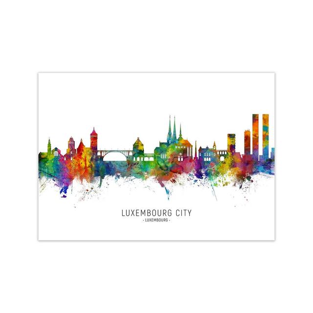 Luxembourg City Skyline by Michael Tompsett - Graphic Art Latitude Run Format: Unframed, Size: 42cm H x 59cm W x 1cm D on Productcaster.