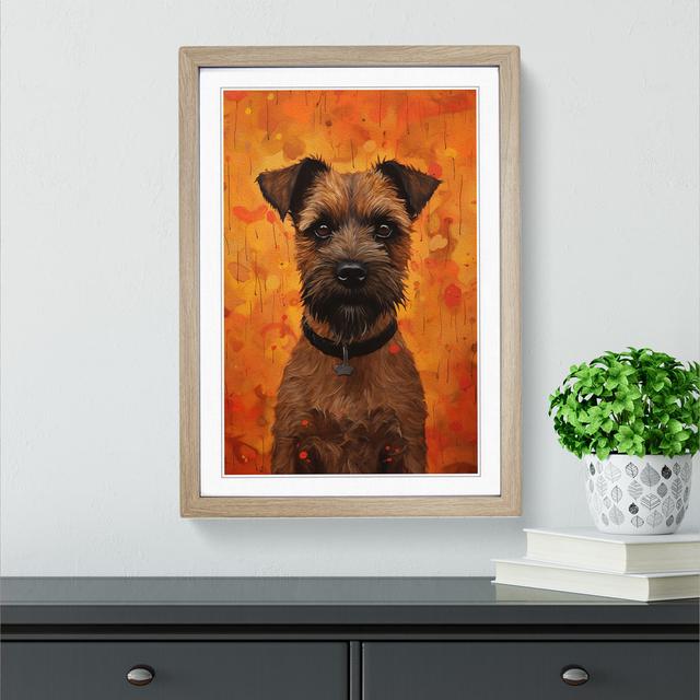 Border Terrier Dadaism - Single Picture Frame Print on Wood Marlow Home Co. Size: 46cm H x 34cm W x 2cm D, Format: Oak on Productcaster.