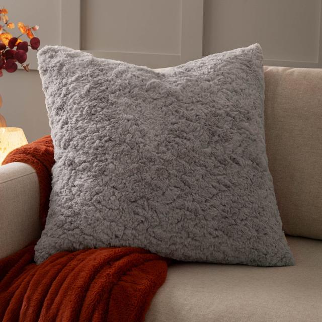 Megeve Square Throw Cushion With Filling furn. Colour: Grey on Productcaster.