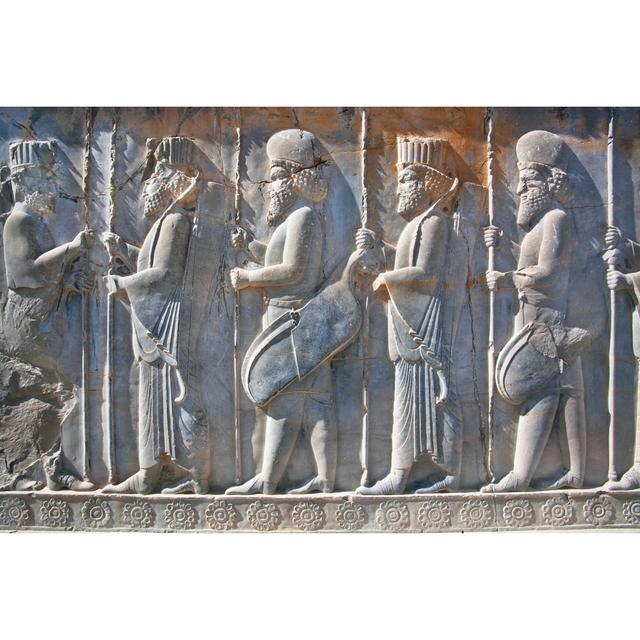 Soldiers of Historical Empire in Ancient City Persepolis, Iran - Wrapped Canvas Photograph Astoria Grand Size: 20cm H x 30cm W x 3.8cm D on Productcaster.