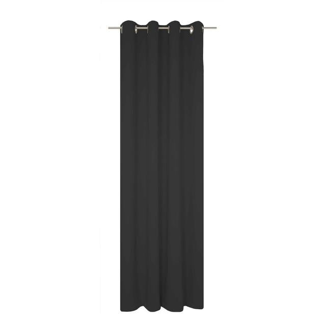 Polyester Blackout Grommet / Eyelet Curtain Panel Wirth Panel Size: 142cm Width x 305cm Drop, Curtain Colour: Black on Productcaster.