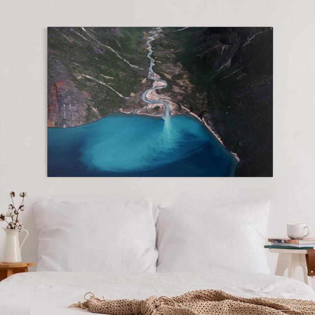 River in Greenland Art Print on Canvas Union Rustic Size: 60cm H x 90cm W, Format: 260g/m² canvas on Productcaster.