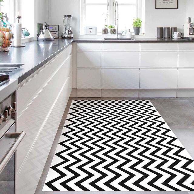 Rectangular Harry-Charles Zigzag Pattern Machine Woven Area Rug East Urban Home Rug Size: Rectangular 140 x 210cm on Productcaster.