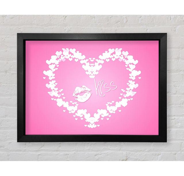 Valentines Day Kiss - Single Picture Frame Art Prints The Seasonal Aisle Size: 59.7cm H x 84.1cm W x 3.4cm D on Productcaster.