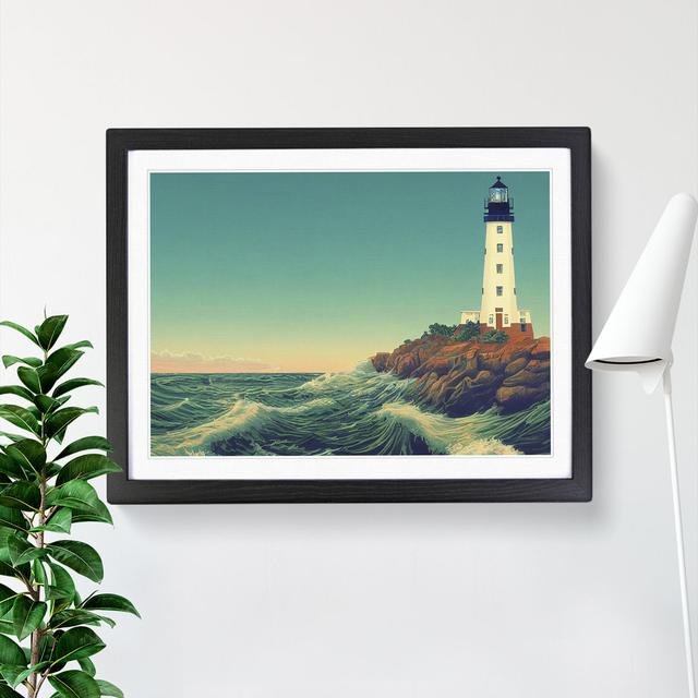 Lighthouse Seascape Vol.1 - Picture Frame Graphic Art Breakwater Bay Size: 34cm H x 46cm W, Frame Colour: Black on Productcaster.