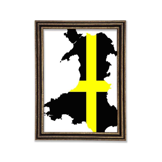 Map Of Wales St. Davids Framed Print Ivy Bronx Size: 29.7cm H x 42cm W x 3cm D on Productcaster.