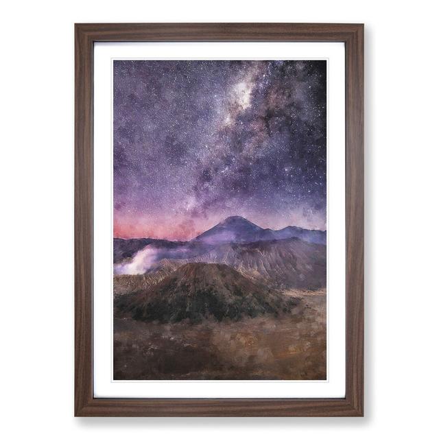 Milky Way Above Mount Bromo - Picture Frame Graphic Art East Urban Home Size: 36cm H x 27cm W x 2cm D, Frame Option: Walnut Framed on Productcaster.