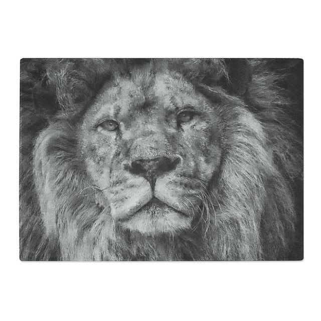 View of a Lion Painting Chopping Board East Urban Home Size: 0.4cm H x 20cm W x 28.5cm L on Productcaster.