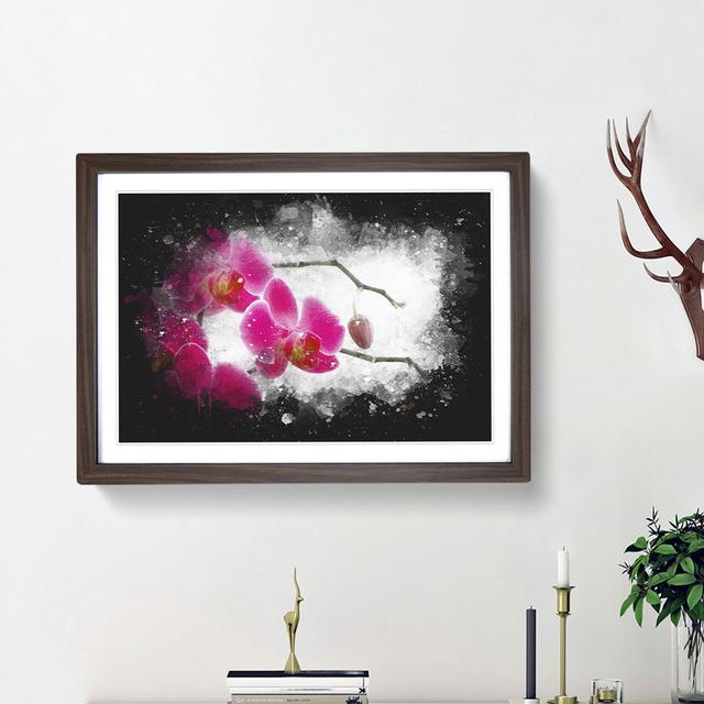 Hot Pink Orchids - Picture Frame Graphic Art Print East Urban Home Size: 24cm H x 33cm W x 2cm D, Frame Option: Walnut Framed on Productcaster.