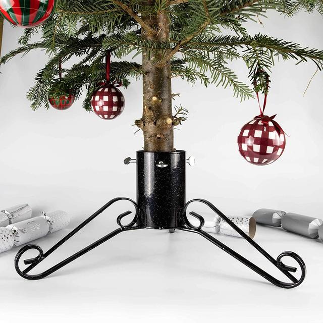 Bosmere Traditional Metal Christmas Tree Stand 4" Gold, G453 Bosmere Size: 23cm H x 50cm W x 50cm D, Colour: Black on Productcaster.