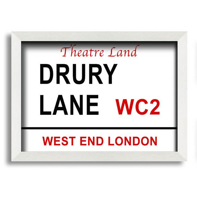 Drury Lane Signs Framed Print Wall Art Maturi Size: 29.7cm H x 42cm W on Productcaster.