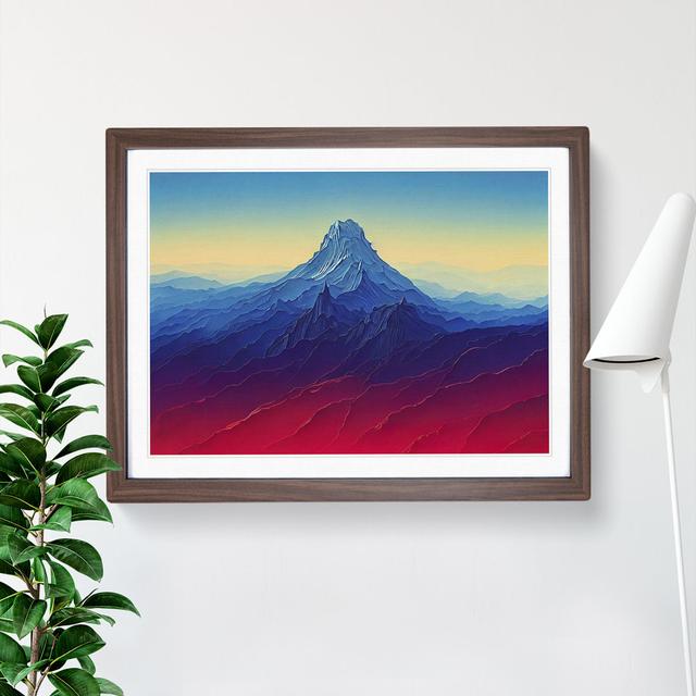 Radiant Mountain - Picture Frame Graphic Art Alpen Home Size: 25cm H x 34cm W x 2cm D, Frame Colour: Walnut Framed on Productcaster.