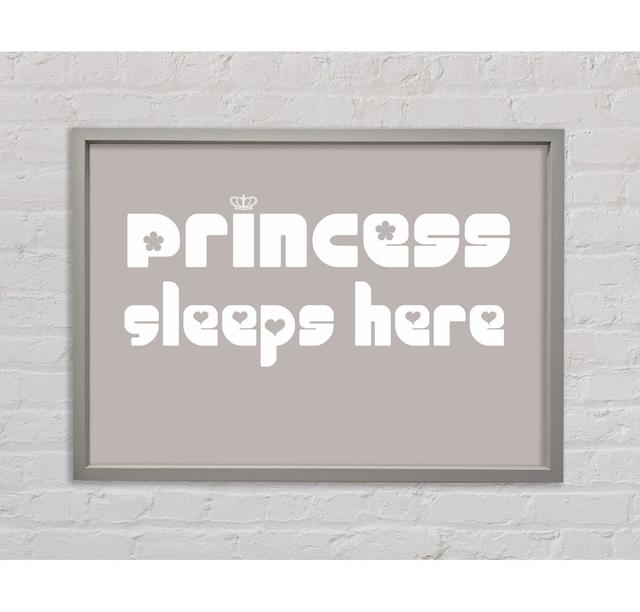 Princess Sleeps 2 Beige - Single Picture Frame Typography on Canvas Bright Star Size: 84.1cm H x 118.9cm W x 3.3cm D on Productcaster.