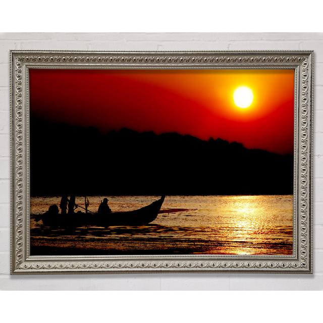 Fishing Under The Ocean Sun Framed Print House of Hampton Size: 59.7cm H x 84.1cm W on Productcaster.