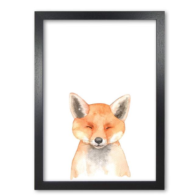 Forest Friends, Cute Fox - Painting East Urban Home Size: 85 cm H x 60 cm W x 5 cm D, Format: Black Grain Frame on Productcaster.