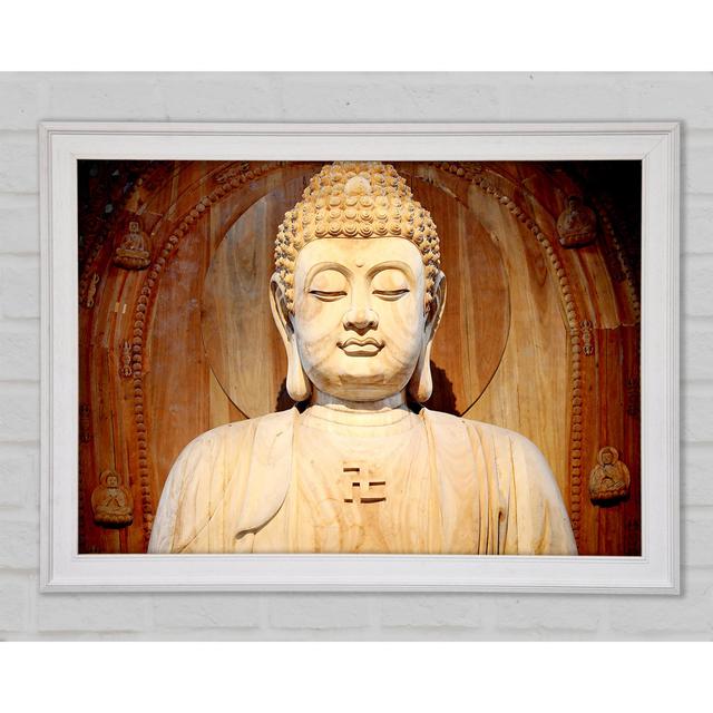 Buddha Face Statue Framed Print Bright Star Size: 84.1cm H x 118.9cm W x 1.5cm D on Productcaster.