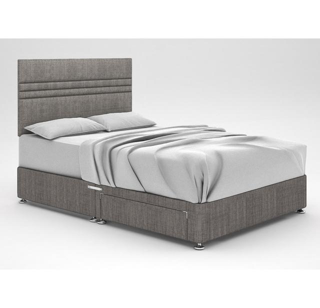 Ostara Divan Bed Base 17 Stories Storage Type: 2 Drawers, Size: Double (4'6), Colour: Slate on Productcaster.