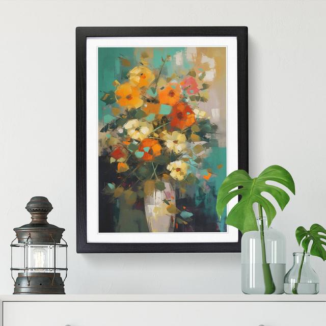 Flowers Mid Century Modern Vol.8 - Picture Frame Print Marlow Home Co. Size: 64cm H x 46cm W x 2cm D, Format: Walnut Framed on Productcaster.