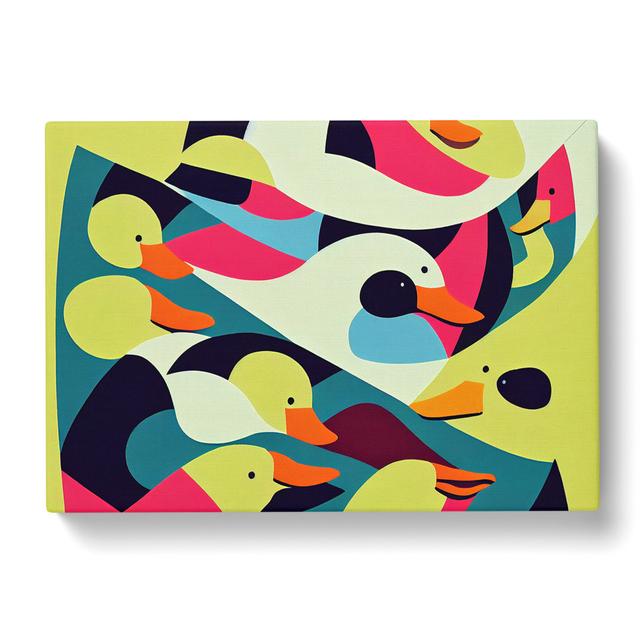 Ducks Abstract Vol.3 - Wrapped Canvas Graphic Art Brambly Cottage Size: 50cm H x 76cm W x 3cm D on Productcaster.