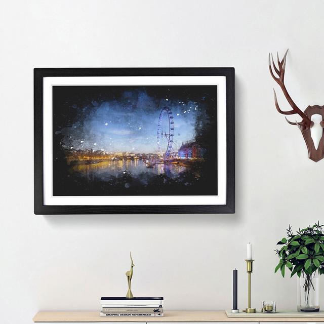 The London Eye & Thames River - Single Picture Frame Print on MDF East Urban Home Size: 62cm H x 87cm W x 2cm D, Frame Option: Black Framed on Productcaster.