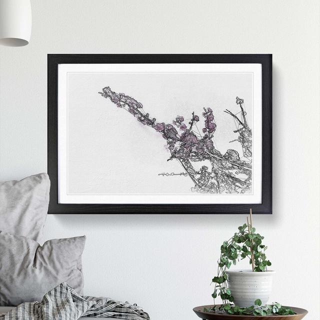 Pink Cherry Blossom Tree in Abstract - Picture Frame Graphic Art Print East Urban Home Size: 50cm H x 76cm W x 2cm D, Frame Option: Black on Productcaster.