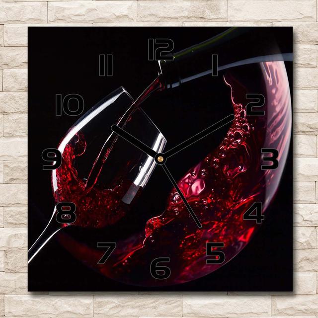 Wine Silent Wall Clock East Urban Home Colour: Black/Burgundy on Productcaster.