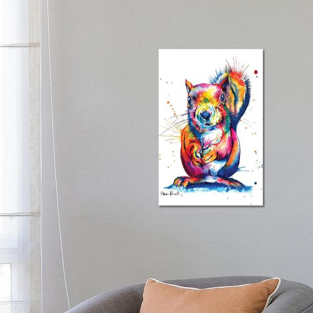 Squirrel by Weekday Best - Wrapped Canvas Graphic Art Print Latitude Run Size: 66.04cm H x 45.72cm W x 3.81cm D on Productcaster.