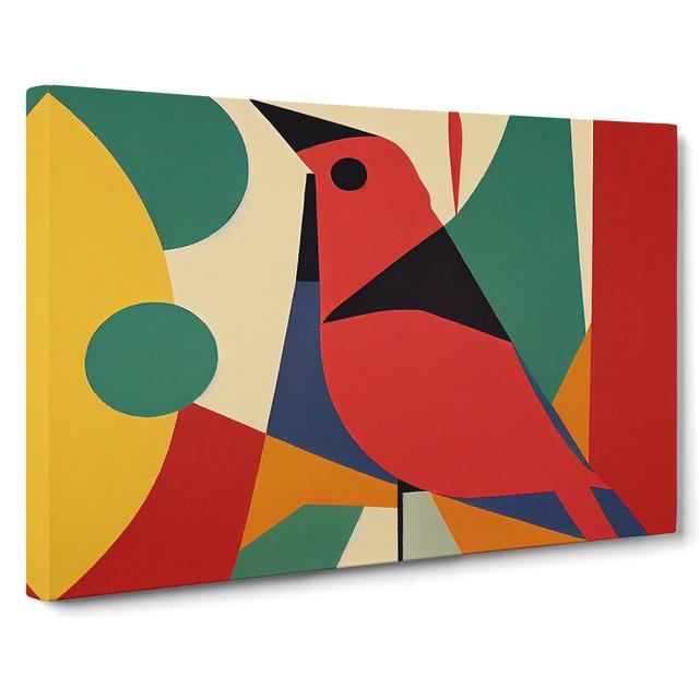 Cardinal Bird Abstract Vol.1 - Wrapped Canvas Graphic Art Marlow Home Co. Size: 50cm H x 76cm W x 3cm D on Productcaster.