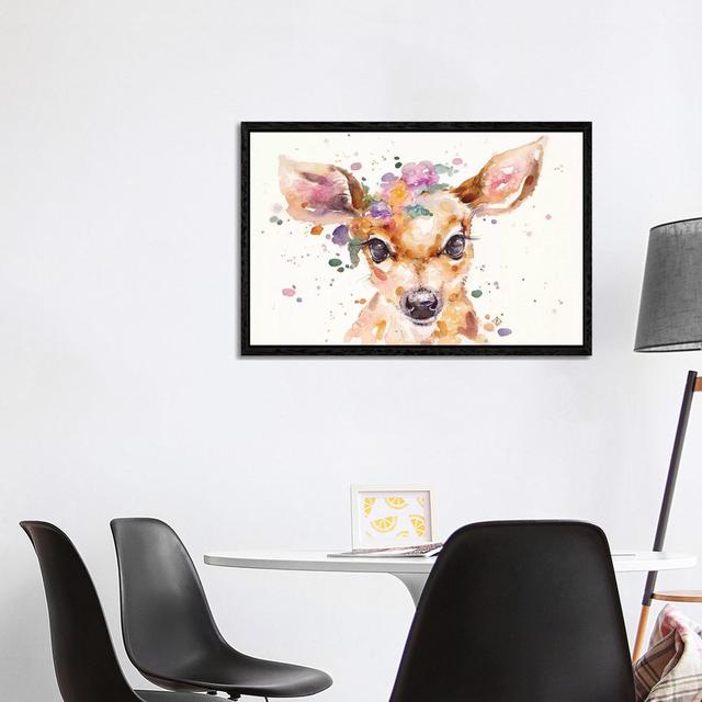 Little Deer by Sillier Than Sally - Gallery-Wrapped Canvas Giclée on Canvas Union Rustic Format: Black Framed, Size: 66.04cm H x 101.6cm W x 3.81cm D on Productcaster.