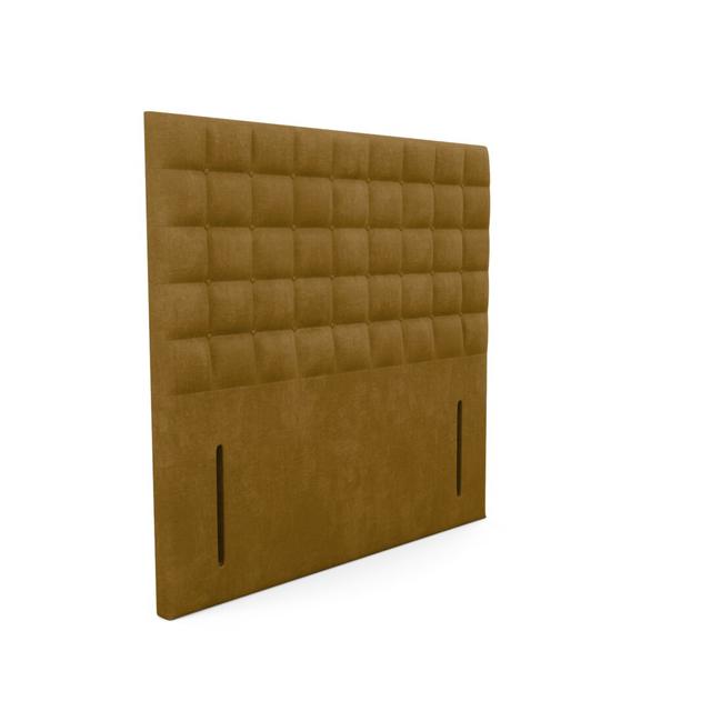 Upholstered Headboard Canora Grey Upholstery: Velvet - Gold, Size: Super King (6') on Productcaster.