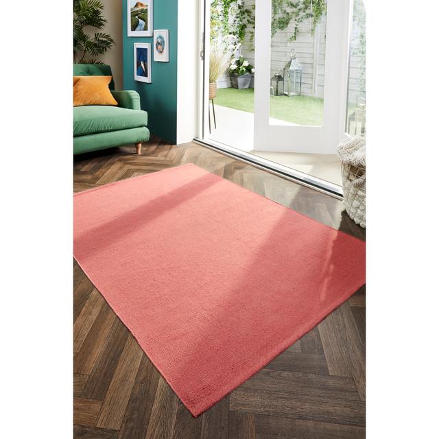 Woven Rugs Solid Colour Hand Woven Pink Area Rug Origins Rug Size: 160x230 on Productcaster.