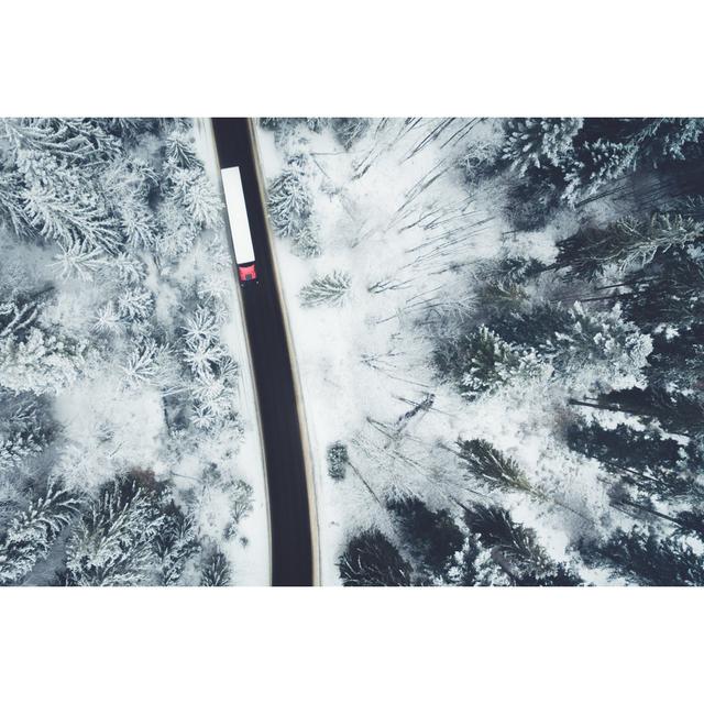 Aerial View of Truck by Attila Csipe - Wrapped Canvas Photograph Metro Lane Size: 51cm H x 76cm W on Productcaster.