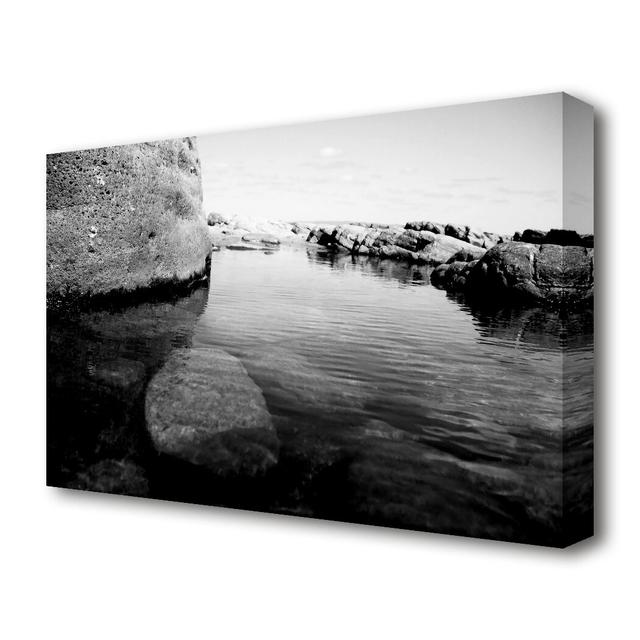 'Ocean Rock Bay' Wrapped Canvas Typography Print East Urban Home Size: 101.6 cm H x 142.2 cm W on Productcaster.