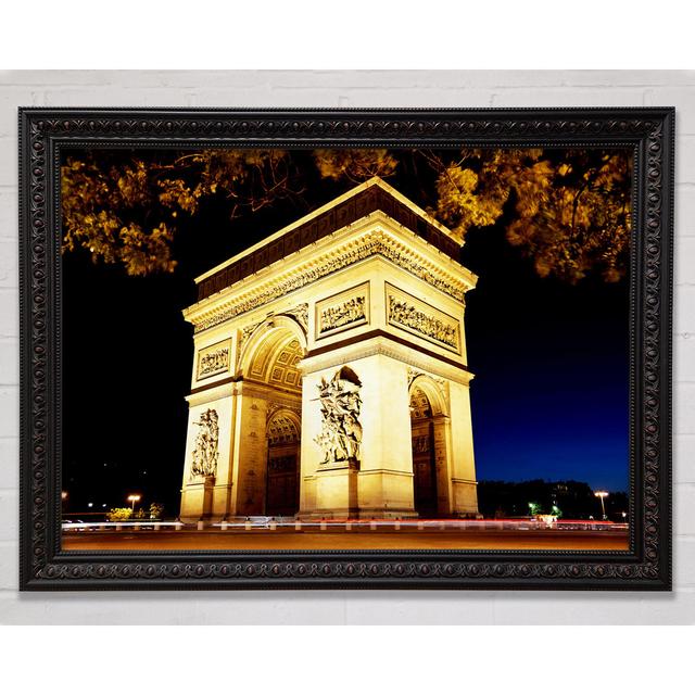 Paris Arc De Triomphe Night Glow - Single Picture Frame Art Prints Bright Star Size: 21cm H x 29.7cm W on Productcaster.