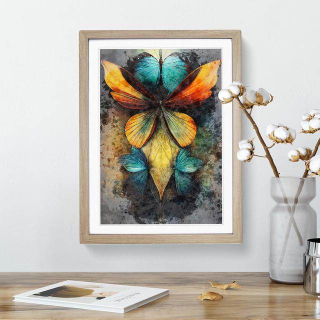 Butterflies In Watercolour No.2 - Single Picture Frame Painting Brambly Cottage Frame Colour: Oak, Size: 64cm H x 46cm W x 2cm D on Productcaster.