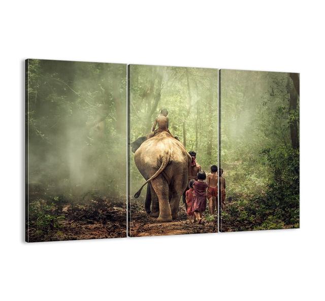 New Jungle Book - 3 Piece Unframed Photograph Print Set on Canvas World Menagerie Size: 70cm H x 105cm W x 1.8cm D on Productcaster.