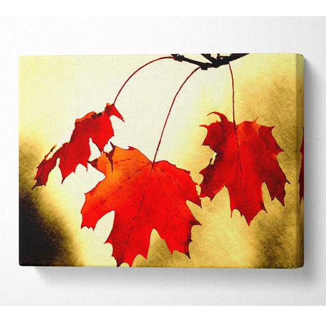 Red Oak Leaves Close Up - Print Latitude Run Size: 66cm H x 106.6cm W x 10cm D on Productcaster.