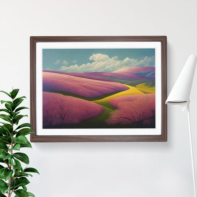 Pretty Spring Meadow Landscape Vol.2 - Picture Frame Graphic Art 17 Stories Size: 34cm H x 46cm W x 2cm D, Frame Colour: Walnut Framed on Productcaster.