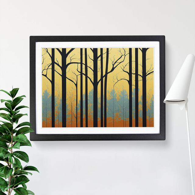 Art Deco Spring Forest Vol.6 Abstract - Single Picture Frame Print Alpen Home Size: 46cm H x 64cm W, Frame Colour: Black on Productcaster.