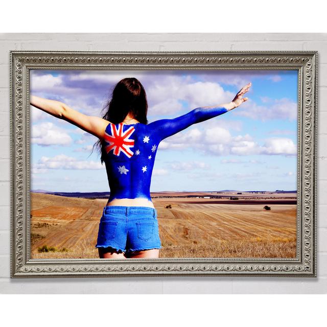 Australian Flag Woman - Single Picture Frame Art Prints Ebern Designs Size: 42cm H x 59.7cm W on Productcaster.