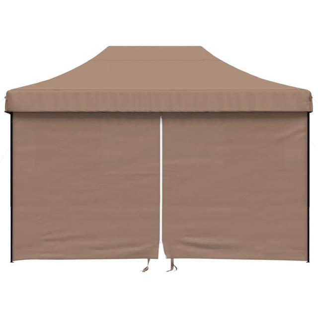 Vidaxl Foldable Party Tent Pop-Up With 4 Sidewalls Dakota Fields Roof Colour: Brown, Size: 315cm H x 410cm W x 279cm D, Frame Finish: Black on Productcaster.