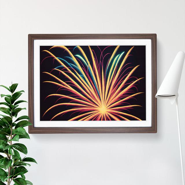 Boundless Fireworks - Picture Frame Graphic Art 17 Stories Size: 34cm H x 46cm W x 2cm D, Frame Colour: Walnut Framed on Productcaster.