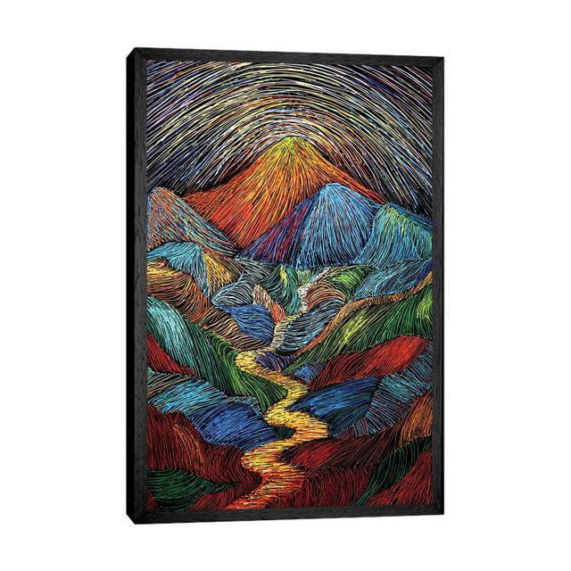 Landscape Mountain And Sky Ivy Bronx Format: Black Floater Frame, Size: 66.04cm H x 45.72cm W x 3.81cm D on Productcaster.