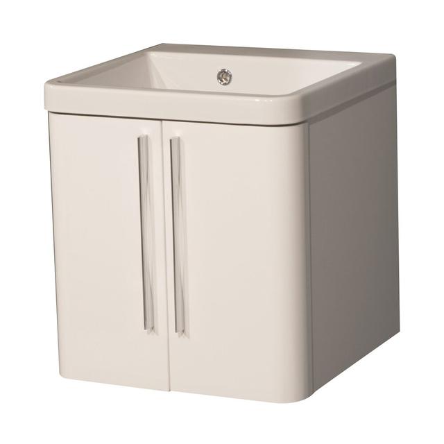 Damira 505mm Wall Hung Single Vanity Unit (Set of 2) Ebern Designs Vanity Unit Colour: White on Productcaster.